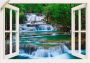 Artland Artprint Blik uit het venster waterval in Kanchanaburi als artprint op linnen poster muursticker in verschillende maten - Thumbnail 1