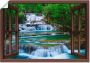 Artland Artprint Blik uit het venster waterval in Kanchanaburi als artprint op linnen poster muursticker in verschillende maten - Thumbnail 1