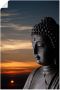 Artland Artprint Boeddha-beeld voor zonsondergang als artprint van aluminium artprint op linnen muursticker of poster in verschillende maten - Thumbnail 1