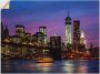 Artland Artprint Brooklyn Bridge als poster muursticker in verschillende maten - Thumbnail 1