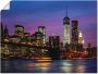 Artland Artprint Brooklyn Bridge als poster muursticker in verschillende maten - Thumbnail 1