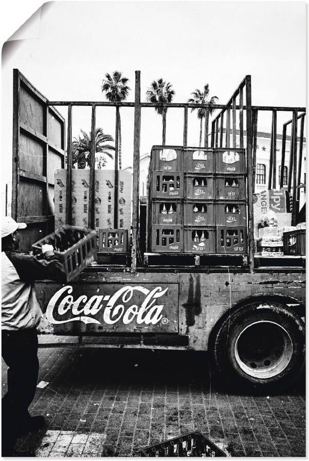 Artland Artprint CocaCola-vrachtwagen in el Jadida Marokko als artprint van aluminium artprint voor buiten artprint op linnen poster muursticker - Foto 1