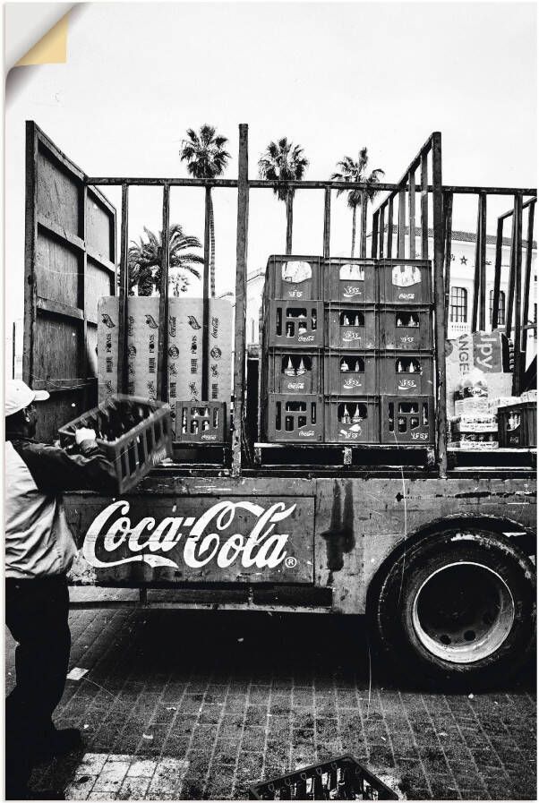 Artland Artprint CocaCola-vrachtwagen in el Jadida Marokko als artprint van aluminium artprint voor buiten artprint op linnen poster muursticker