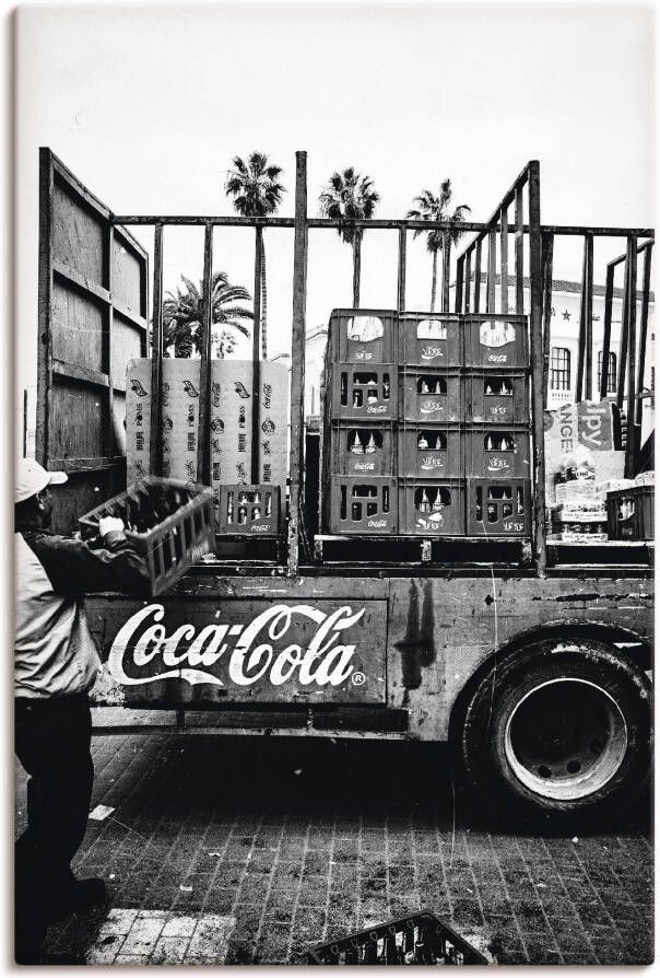 Artland Artprint CocaCola-vrachtwagen in el Jadida Marokko als artprint van aluminium artprint voor buiten artprint op linnen poster muursticker