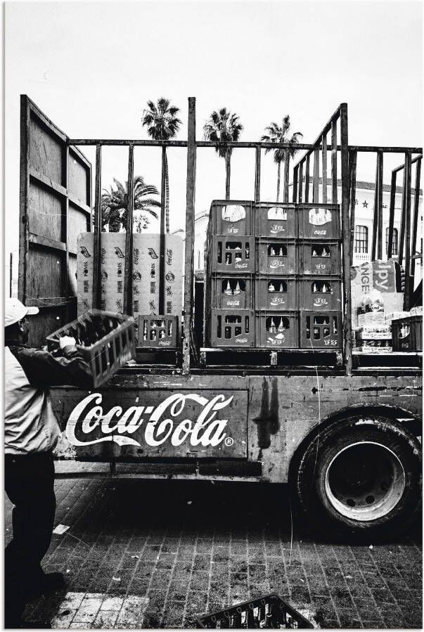 Artland Artprint CocaCola-vrachtwagen in el Jadida Marokko als artprint van aluminium artprint voor buiten artprint op linnen poster muursticker