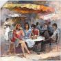 Artland Artprint Dames in café II als artprint op linnen muursticker in verschillende maten - Thumbnail 1