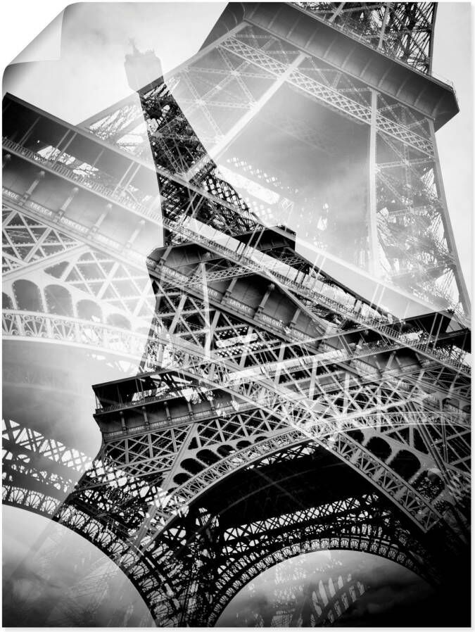 Artland Artprint De dubbele Eiffeltoren als artprint van aluminium artprint voor buiten poster muursticker in diverse maten formaten