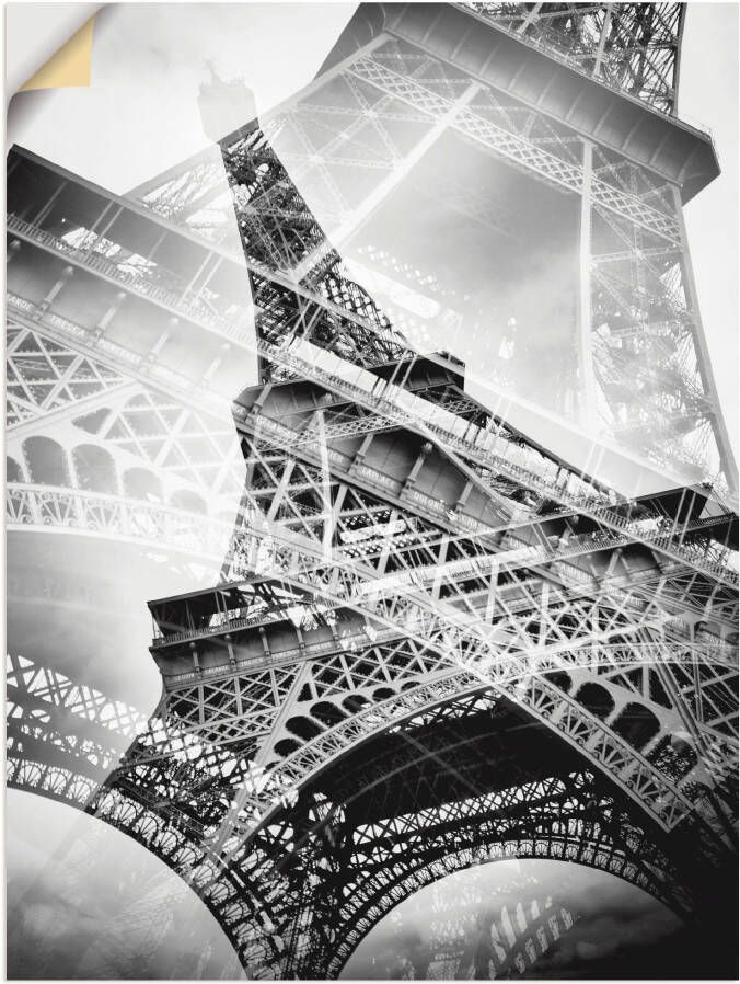 Artland Artprint De dubbele Eiffeltoren als artprint van aluminium artprint voor buiten poster muursticker in diverse maten formaten