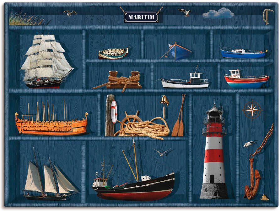 Artland Artprint De maritieme letterkast als artprint op linnen poster muursticker in verschillende maten