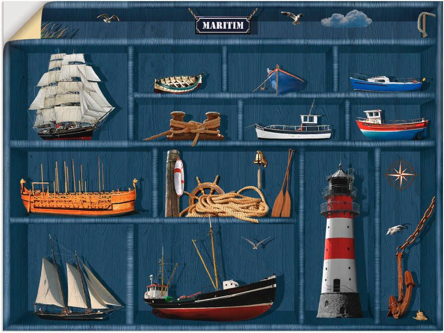 Artland Artprint De maritieme letterkast als artprint op linnen poster muursticker in verschillende maten