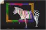 Artland Artprint De regenboog zebra als artprint op linnen poster muursticker in verschillende maten - Thumbnail 1