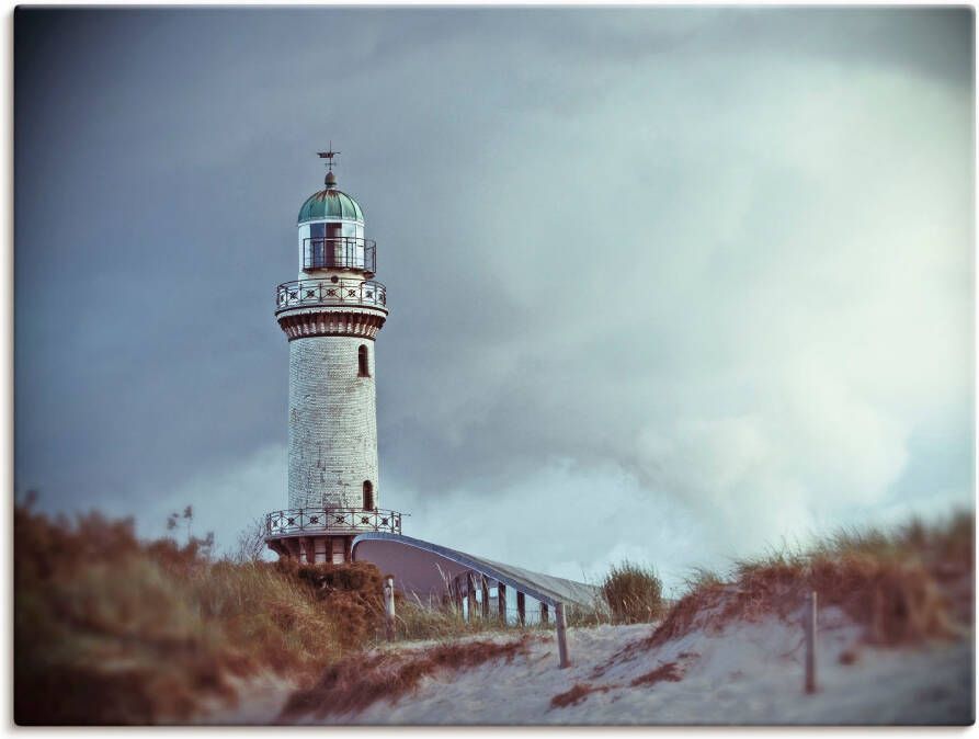 Artland Artprint De Warnemünder vuurtoren als artprint op linnen poster in verschillende formaten maten - Foto 1