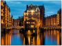 Artland Artprint Deel van de oude Speicherstadt in Hamburg als artprint op linnen poster muursticker in verschillende maten - Thumbnail 1