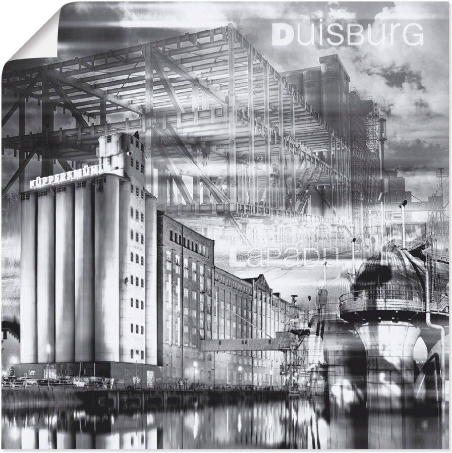 Artland Artprint Duisburg skyline collage III als artprint op linnen poster in verschillende formaten maten