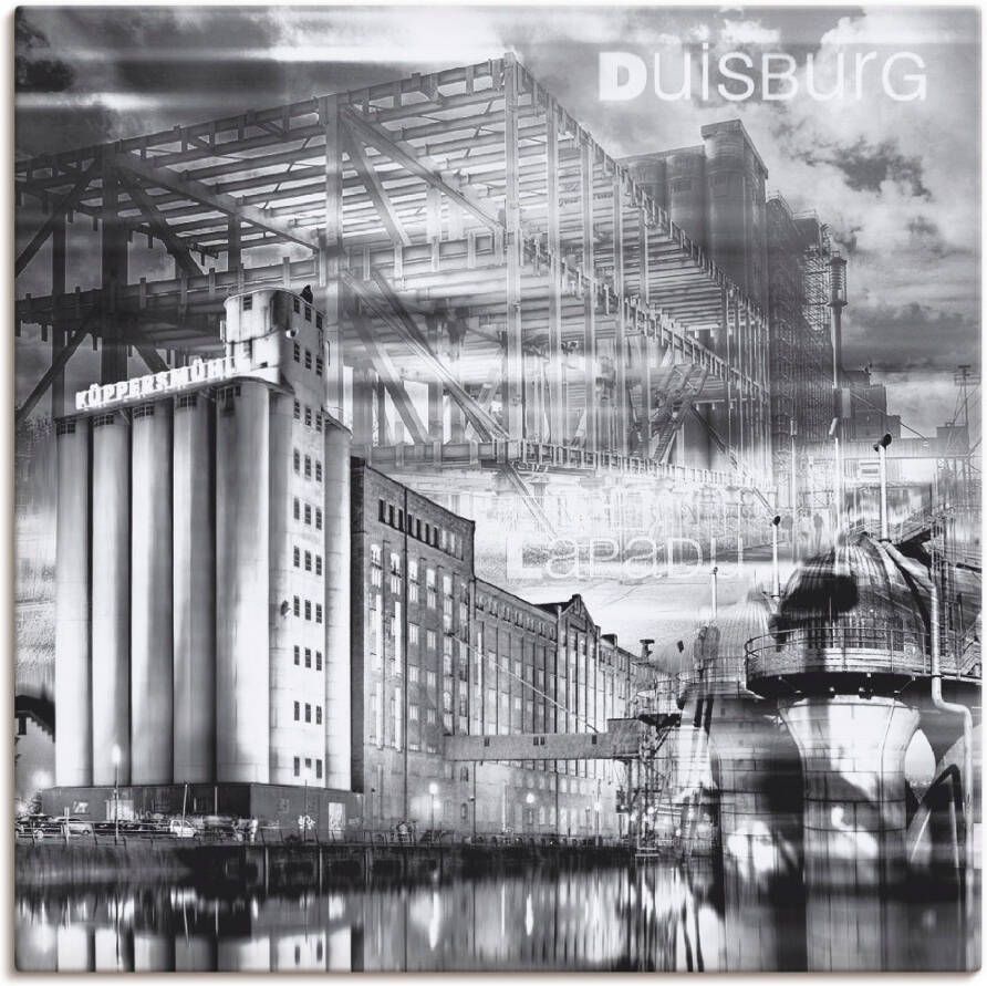 Artland Artprint Duisburg skyline collage III als artprint op linnen poster in verschillende formaten maten