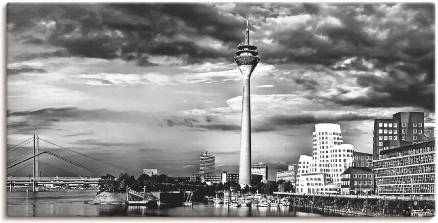 Artland Artprint Düsseldorf collage skyline 10 als artprint op linnen muursticker in verschillende maten