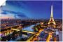 Artland Artprint Eiffeltoren en Seine s avonds Parijs als artprint van aluminium artprint voor buiten artprint op linnen poster muursticker - Thumbnail 1