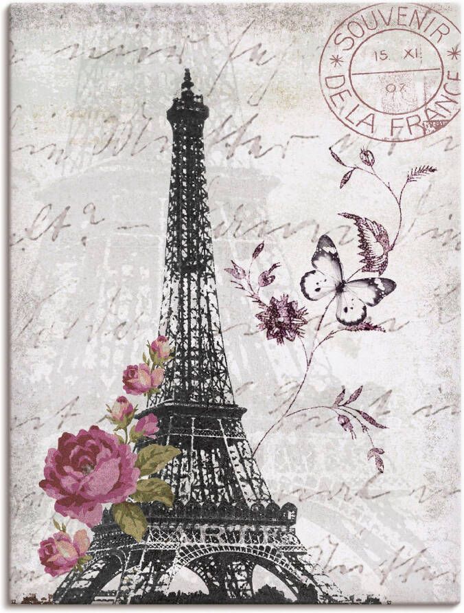 Artland Artprint Eiffeltoren grafiek als artprint van aluminium artprint voor buiten artprint op linnen poster muursticker