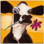 Artland Artprint Gelukkige koe als artprint op linnen poster muursticker in verschillende maten - Thumbnail 1