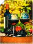 Artland Artprint Glazen met rode wijn op oud vat als poster muursticker in verschillende maten - Thumbnail 1