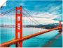 Artland Artprint Golden Gate Bridge als artprint van aluminium artprint voor buiten artprint op linnen poster muursticker - Thumbnail 1