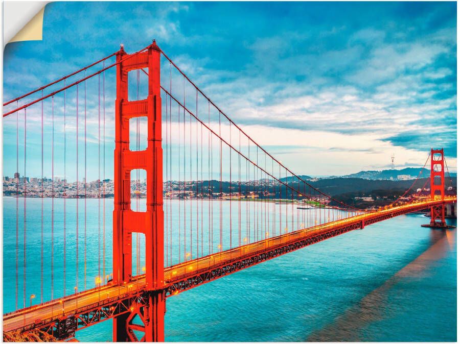 Artland Artprint Golden Gate Bridge als artprint van aluminium artprint voor buiten artprint op linnen poster muursticker