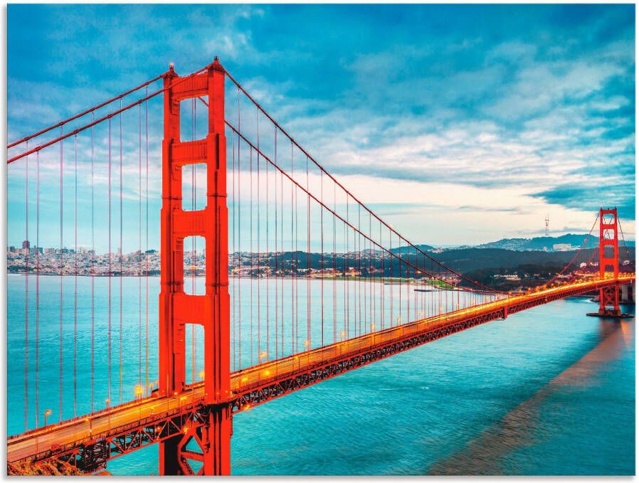 Artland Artprint Golden Gate Bridge als artprint van aluminium artprint voor buiten artprint op linnen poster muursticker