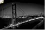 Artland Artprint Goudgeel bord met karaf Golden Gate Bridge s avonds als artprint van aluminium artprint voor buiten muursticker in diverse maten - Thumbnail 1