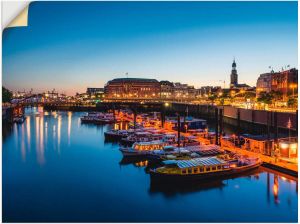 Artland Artprint Hamburg Havenpanorama met Michel in vele afmetingen & productsoorten artprint van aluminium artprint voor buiten artprint op linnen poster muursticker wandfolie ook geschikt voor de badkamer