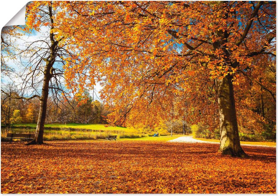 Artland Artprint Herfst bij slot Nymphenburg als artprint op linnen poster in verschillende formaten maten - Foto 1