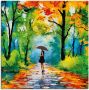 Artland Artprint Herfstige wandeling in het park als artprint van aluminium artprint voor buiten artprint op linnen poster muursticker - Thumbnail 1