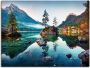 Artland Artprint Herfstscène van de Hintersee voor de Alpen als artprint van aluminium artprint voor buiten artprint op linnen poster muursticker - Thumbnail 1