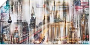 Artland Artprint Hoofdstad skyline abstracte collage