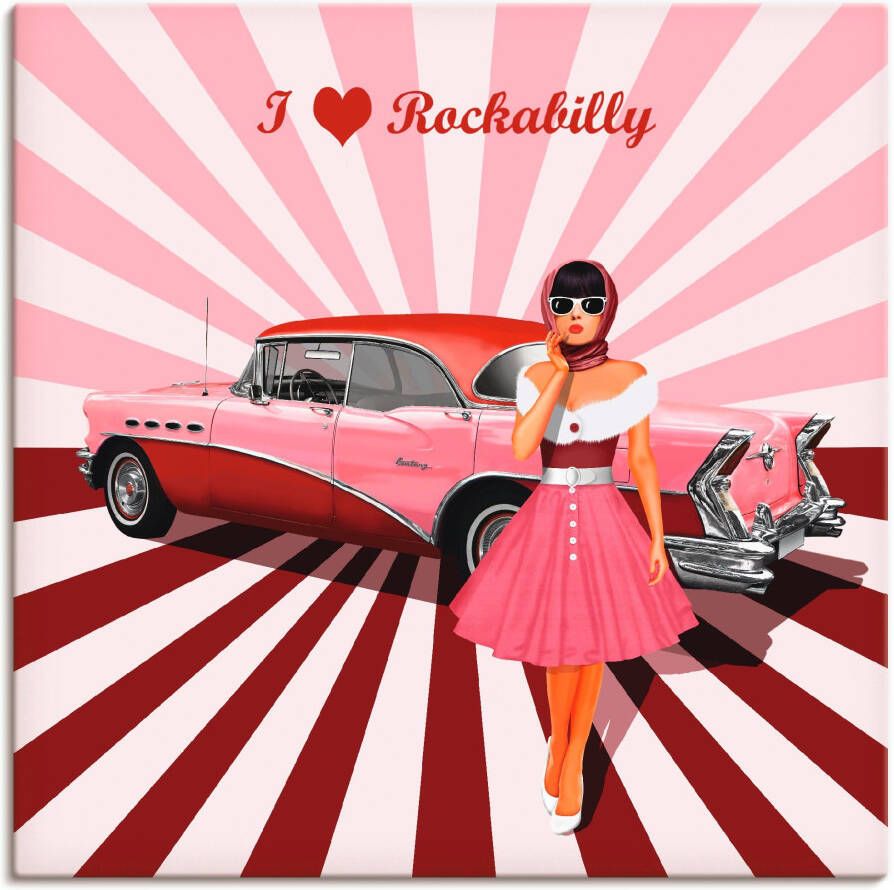 Artland Artprint Ik hou van rockabilly als artprint van aluminium artprint voor buiten artprint op linnen poster muursticker