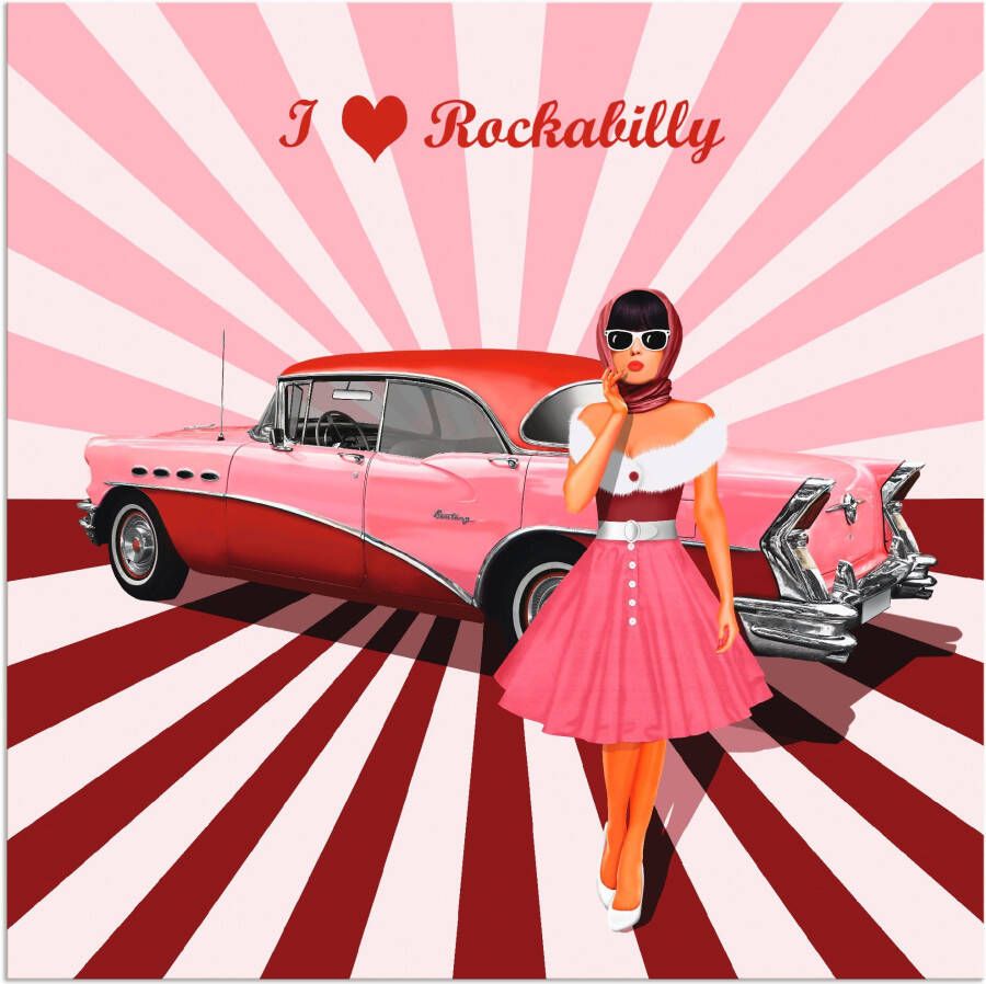 Artland Artprint Ik hou van rockabilly als artprint van aluminium artprint voor buiten artprint op linnen poster muursticker