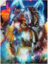 Artland Artprint Indiase Krijger met wolf als artprint op linnen poster muursticker in verschillende maten - Thumbnail 1