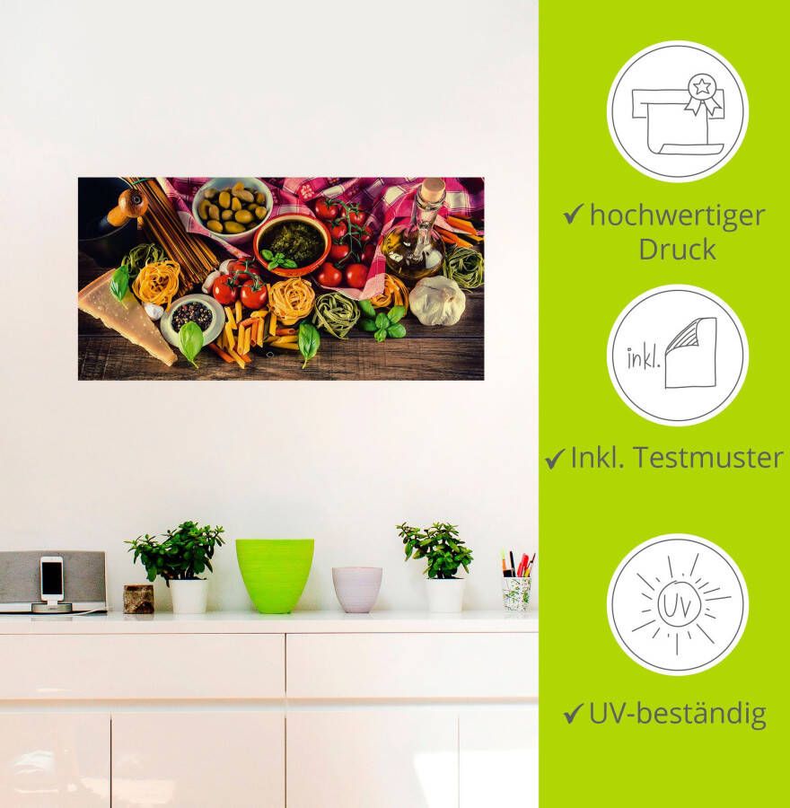 Artland Artprint Italiaans mediterraan eten als artprint van aluminium artprint voor buiten artprint op linnen poster muursticker