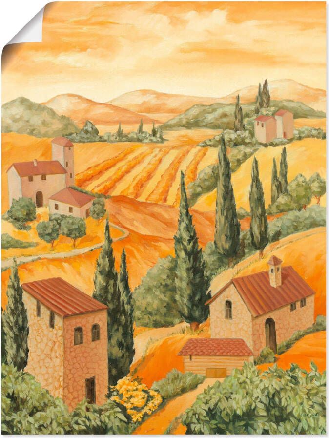 Artland Artprint Italië Toscane als artprint van aluminium artprint voor buiten artprint op linnen poster in verschillende maten. maten