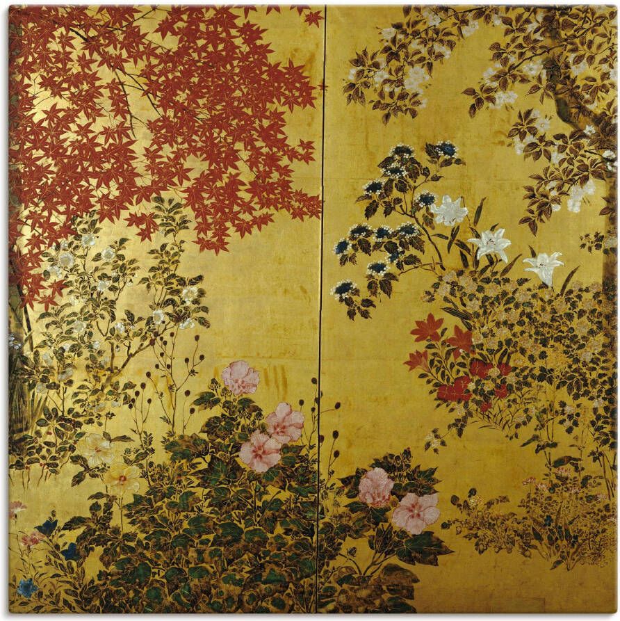 Artland Artprint Japans scherm 18e eeuw als artprint op linnen poster muursticker in verschillende maten