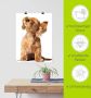 Artland Artprint Jonge hond die naar muziek door hoofdtelefoon luistert als artprint op linnen poster muursticker in verschillende maten - Thumbnail 1