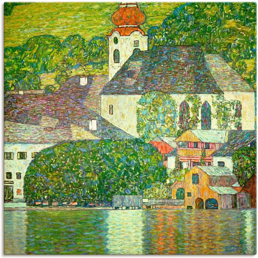 Artland Artprint Kerk in Unterach aan de Attersee. (D.198) als artprint op linnen poster in verschillende formaten maten