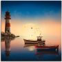 Artland Artprint Kleine haven met vuurtoren als artprint op linnen muursticker in verschillende maten - Thumbnail 1