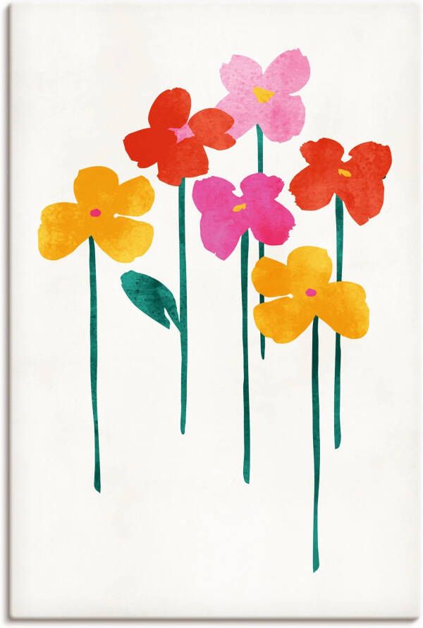 Artland Artprint Kleine vrolijke bloemen als artprint op linnen poster in verschillende formaten maten