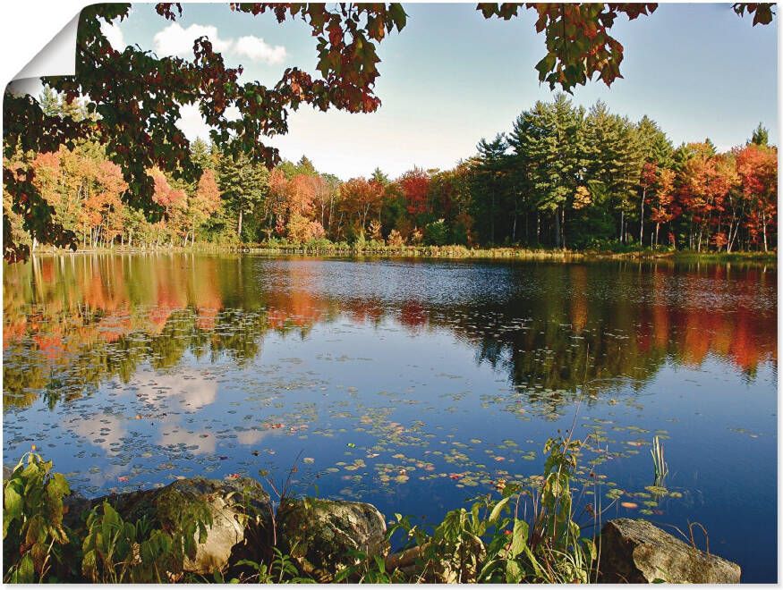 Artland Aluminium dibond print Landschap New England geschikt voor binnen en buiten buitenafbeelding - Foto 1