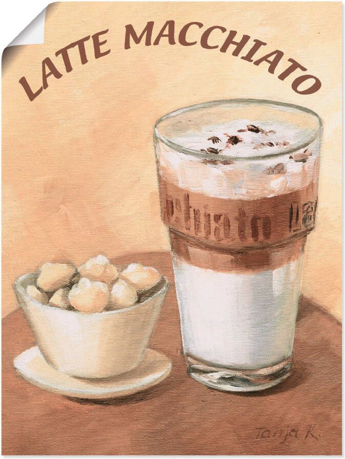 Artland Artprint Latte macchiato als artprint op linnen poster muursticker in verschillende maten