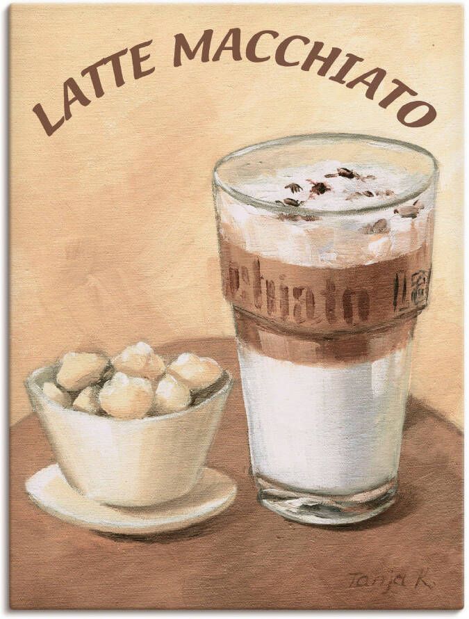 Artland Artprint Latte macchiato als artprint op linnen poster muursticker in verschillende maten