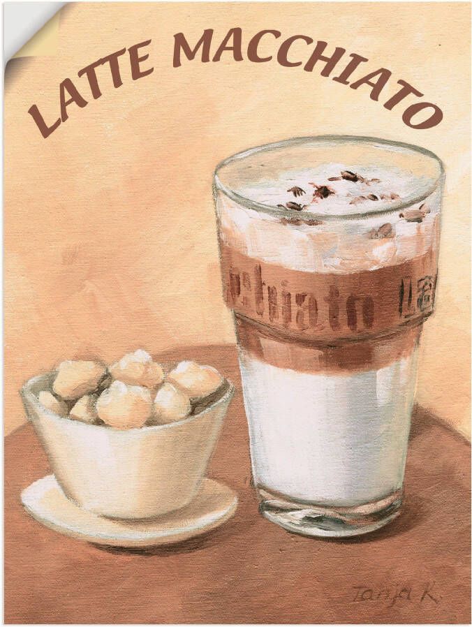 Artland Artprint Latte macchiato als artprint op linnen poster muursticker in verschillende maten