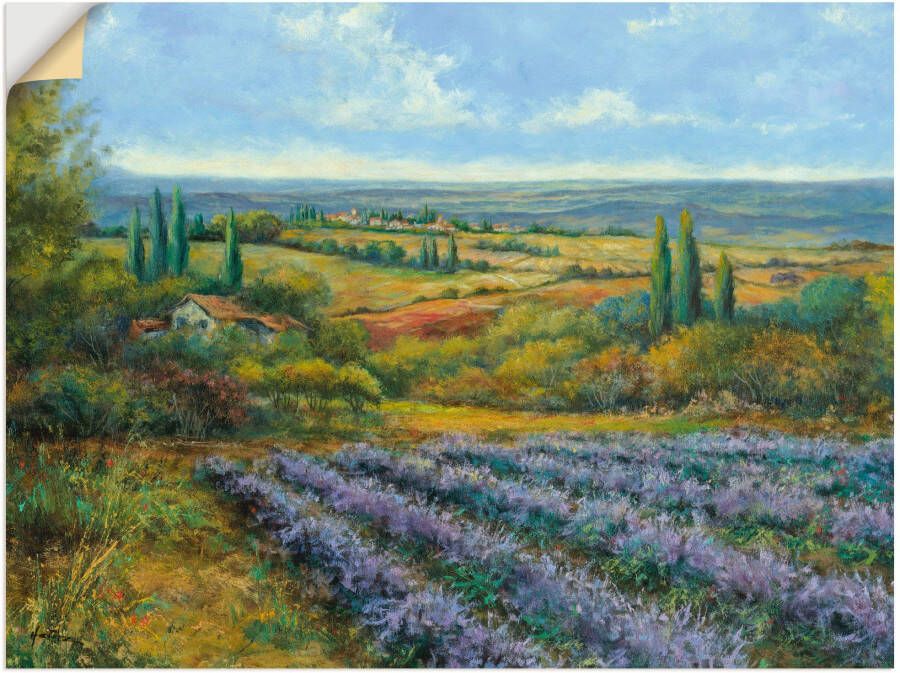Artland Artprint Lavendelvelden in de Provence als artprint op linnen poster muursticker in verschillende maten