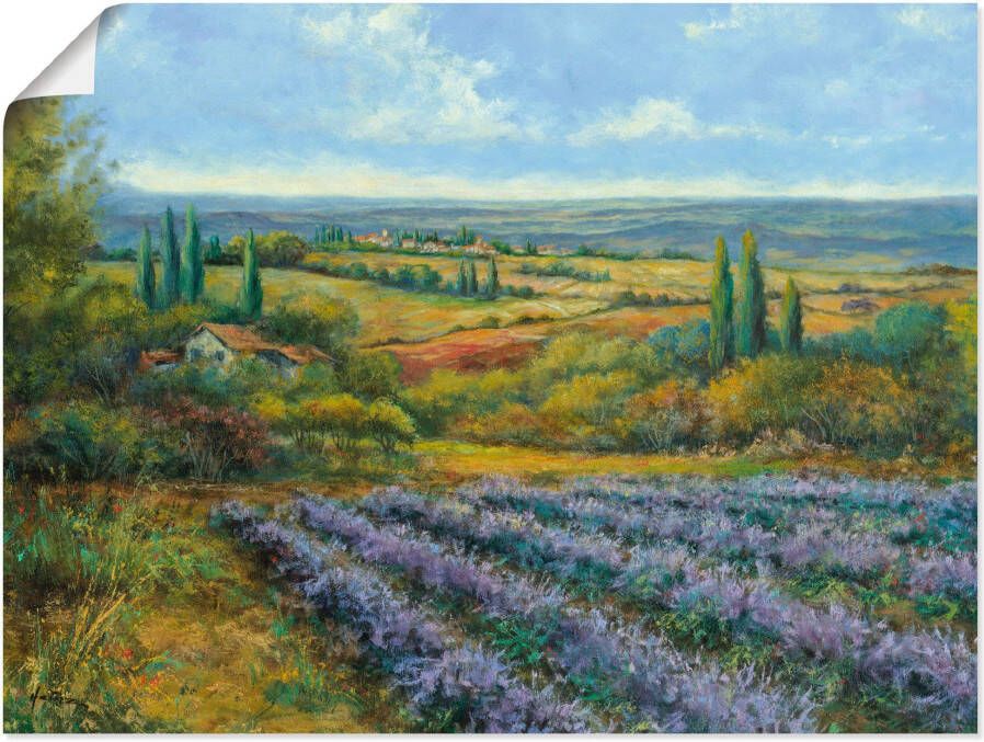 Artland Artprint Lavendelvelden in de Provence als artprint op linnen poster muursticker in verschillende maten