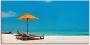 Artland Artprint Ligstoel parasol strand Malediven als artprint van aluminium artprint voor buiten artprint op linnen poster muursticker - Thumbnail 1